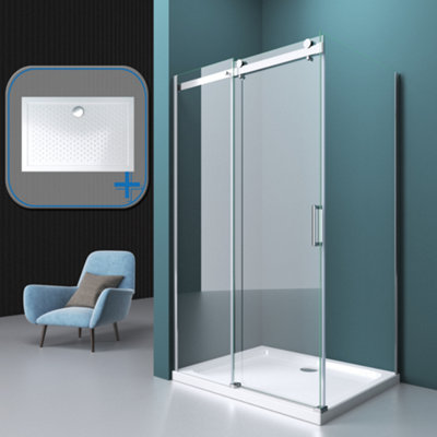 Durovin Bathrooms 1000 x 800mm Sliding Door L Shape Rectangular ...