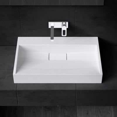 Durovin Bathrooms Luxurious Cast Stone Resin bathroom Basin - Wall Hung Or Countertop basin Sink -  500 x 380mm (WxD)