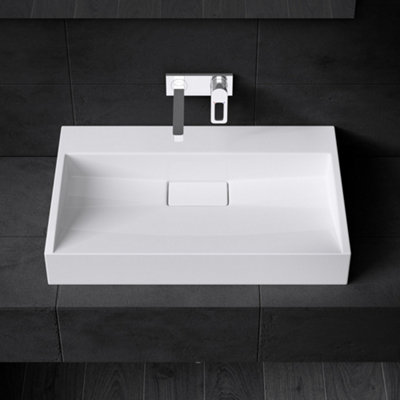 Durovin Bathrooms Luxurious Cast Stone Resin bathroom Basin - Wall Hung Or Countertop basin Sink - 700 x 460mm (WxD)