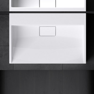 Durovin Bathrooms Luxurious Cast Stone Resin bathroom Basin - Wall Hung Or Countertop basin Sink - 700 x 460mm (WxD)
