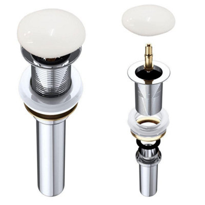 Durovin Bathrooms Push Pop Up Basin Waste Plug - Unslotted Suitable for ...