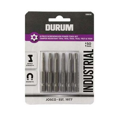 DURUM TX 6pc Set T10-T30 x 50mm DB616