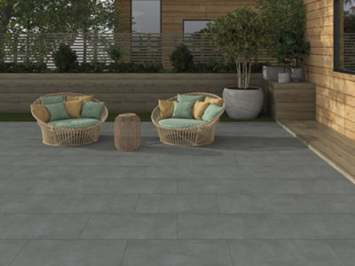 Dusk Grey 600mmx900mm 20mm porcelain paver. Pack of 40 with coverage of 21.6 sqr mtrs
