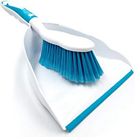 Dustpan and Brush Set - (Blue) Portable Cleaning Brush and Dustpan