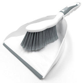 Dustpan and Brush Set - (Grey) Portable Cleaning Brush and Dustpan