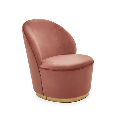 Dusty Pink Kids Velvet Chair with Gold Base, Velvet Upholstery Kids Chair for Living Room, Dining Room