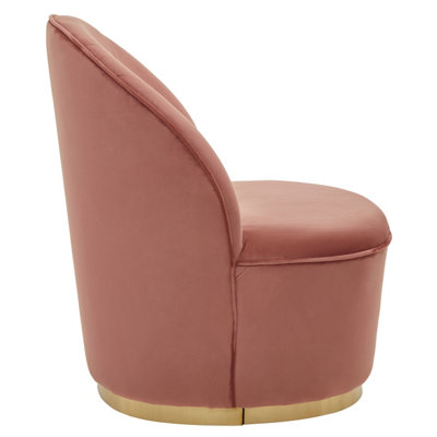Dusty Pink Kids Velvet Chair with Gold Base, Velvet Upholstery Kids Chair for Living Room, Dining Room