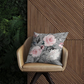 Dusty Pink Roses Outdoor Cushion 60cm x 60cm