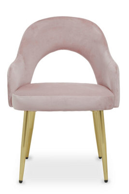 Dusty PInk Velvet Dining Chair, Versatile Velvet Upholstered Dining Table Chair, Tapered Living Room Chair