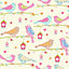 Dutch Birds Floral Hearts Wallpaper Cream Pink Chilren's Girls Textured Debona