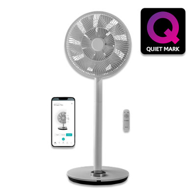 Duux Whisper Flex Smart Standing Fan with Remote Control , 26 Speeds , Multi-direction oscillation , Grey