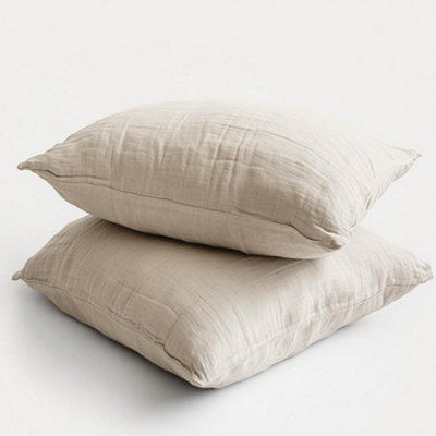 Duvet Cover & Pillowcase Set - Natural Stone - Muslin Cotton - Super King