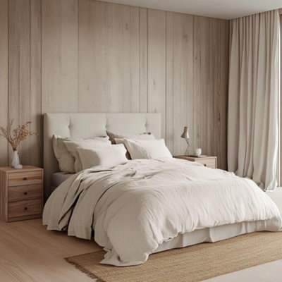 Duvet Cover & Pillowcase Set - Natural Stone - Washed Cotton - Double