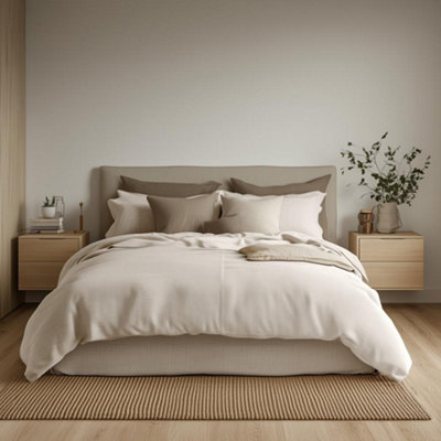 Duvet Cover & Pillowcase Set - Natural Stone - Washed Cotton - Double