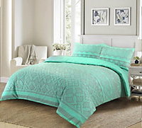 Duvet Cover Set Geometric Printed Paste Aaliyah Easy Care Printed Quilt Cover Bedding Set