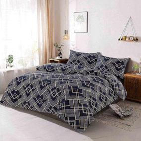 Duvet Cover Set Geometric Triangle Lines Sebastian Printed Reversible Quilt Cover Bedding Set