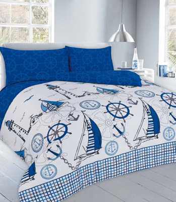 Duvet Cover Set Jake Sailor Coastal Ship Reversible Quilt Cover Bedding Set