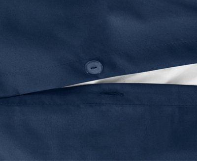 Duvet Cover Set Seersucker Single/Double/King/Super King Bedding Set - Duvet Cover + Matching Pillowcase - Navy Blue