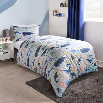 Duvet Cover Set Under The Sea Quilt Pillowcase Reversible Bedding