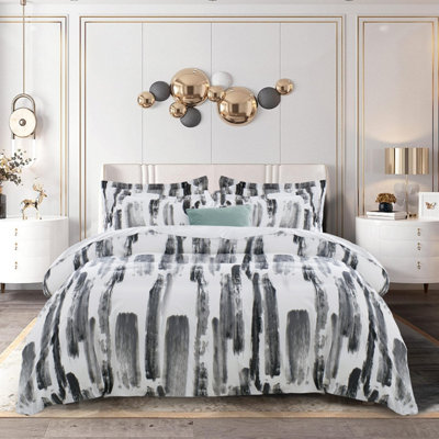 Duvet Cover Set with Pillowcase Reversible Printed Floral Single Double King Super King Size Bedding Sets Comfortable Soft 3PC