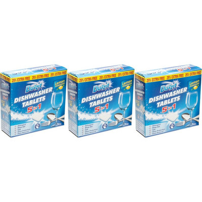 Duzzit Dishwasher Tablets 5 in 1, Lemon Fragrance (Pack of 3)