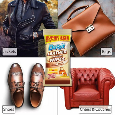 Duzzit Leather Cleaning Wipes Clean & Protect 50 Wipes x 3