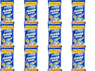 Duzzit Quick Cleaning Floor Wipes, 24 Wipes (Pack of 12) DIY at B&Q