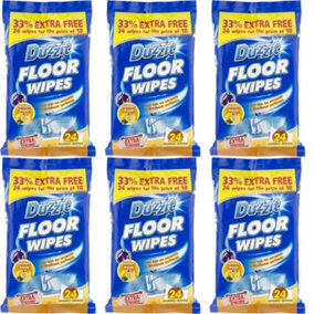 Duzzit Quick Cleaning Floor Wipes, 24 Wipes (Pack of 6)
