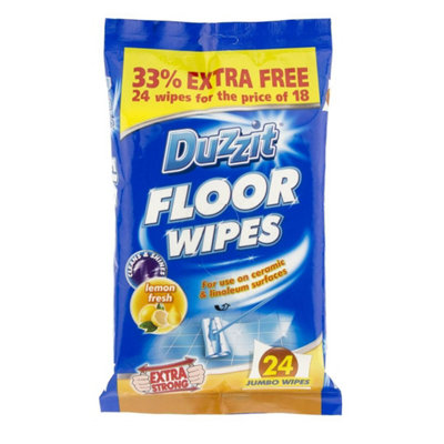Duzzit Quick Cleaning Floor Wipes, 24 Wipes DIY at B&Q