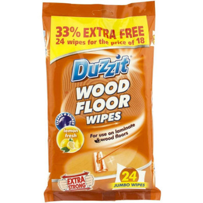 Duzzit Wood Floor Wipes Fresh Lemon, 24 Wipes