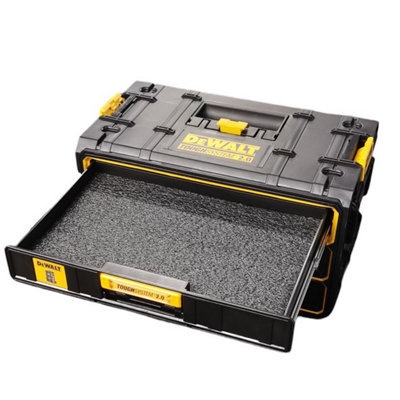 DWST08330-1 Toughsystem 2.0 Toolbox 3 Shallow Drawer + 3x Shadow 50mm Foam Inlay