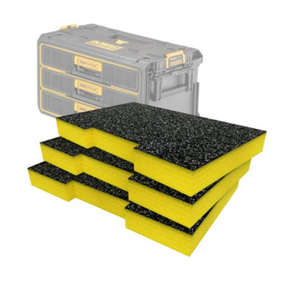 DWST08330-1 Toughsystem 2.0 Toolbox 3 Shallow Drawer + 3x Shadow 50mm Foam Inlay