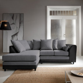 Dylan Corner Sofa Left Facing in Dark Grey