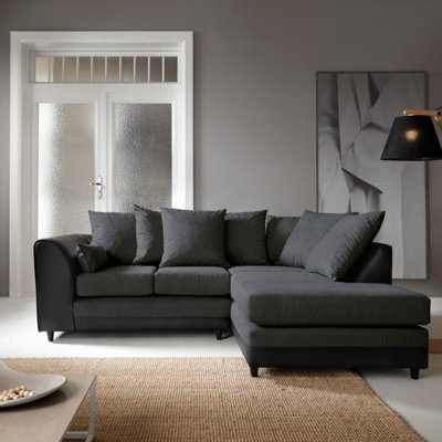 Dylan Corner Sofa Right Facing in Black