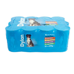 Dylan For Working Dogs Food Variety 12 Pack, Beef, Chicken, Lamb and Rabbit 400g