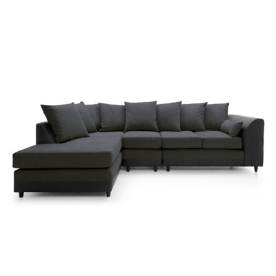 Large black deals sectional sofa