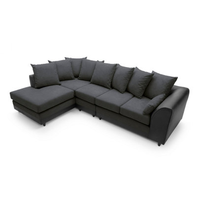 Dylan Large Corner Sofa Left Facing in Black