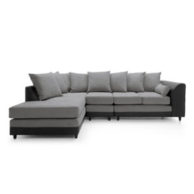 Dylan Large Corner Sofa Left Facing in Cool Grey