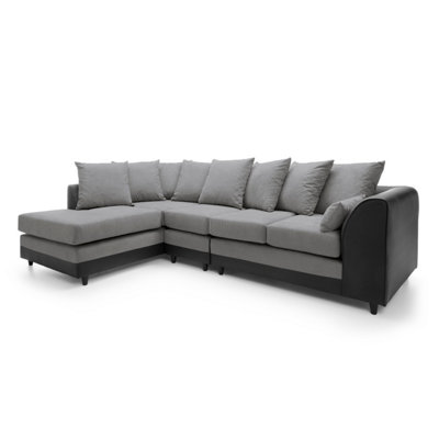 Dylan Large Corner Sofa Left Facing in Cool Grey