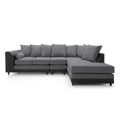 Dylan Large Corner Sofa Right Facing in Dark Grey