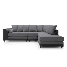 Dylan Large Corner Sofa Right Facing in Dark Grey