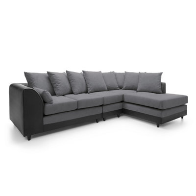 Large dark grey store corner sofa