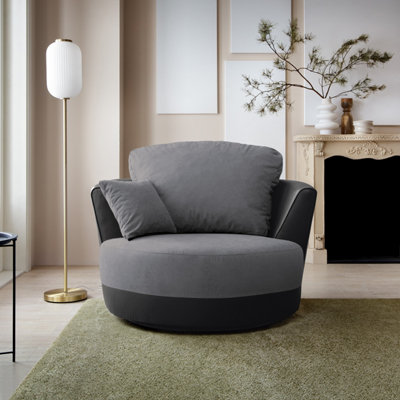 Dylan Swivel Chair in Dark Grey