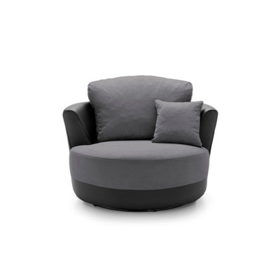 Dylan Swivel Chair in Dark Grey