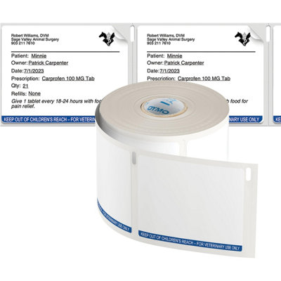 Dymo 2187328 LabelWriter Veterinary Prescription Labels 54 x 70mm