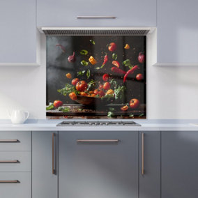 Dynamic Levitation: Vegetable Ballet Kitchen Splashback
