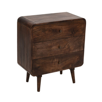 Dynasty Dark Mango Wood Chest Of 3 Drawers