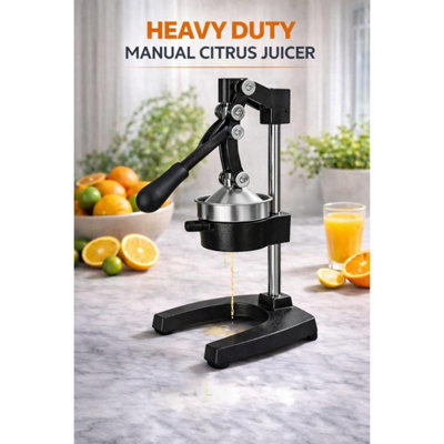 Dyzi Heavy Duty Cast Iron Manual Citrus Juicer Press Black