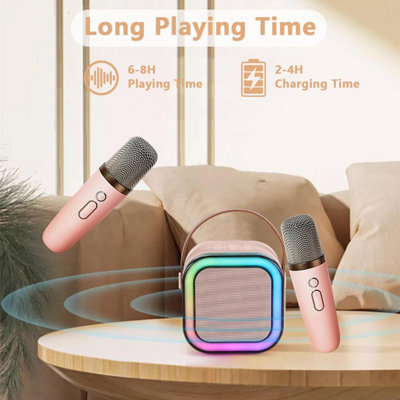 Dyzi Portable Wireless Speaker with Microphone Karaoke Machine Bluetooth Sound System