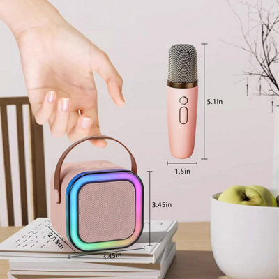 Dyzi Portable Wireless Speaker with Microphone Karaoke Machine Bluetooth Sound System